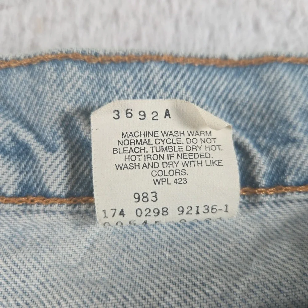 Vintage Levis 545 Jeans Mens 36x33  Light Wash Blue Denim Loose Fit 90s Distress